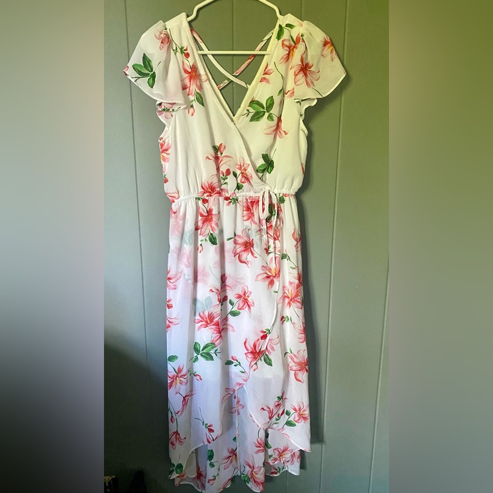 Floral wrap style dress